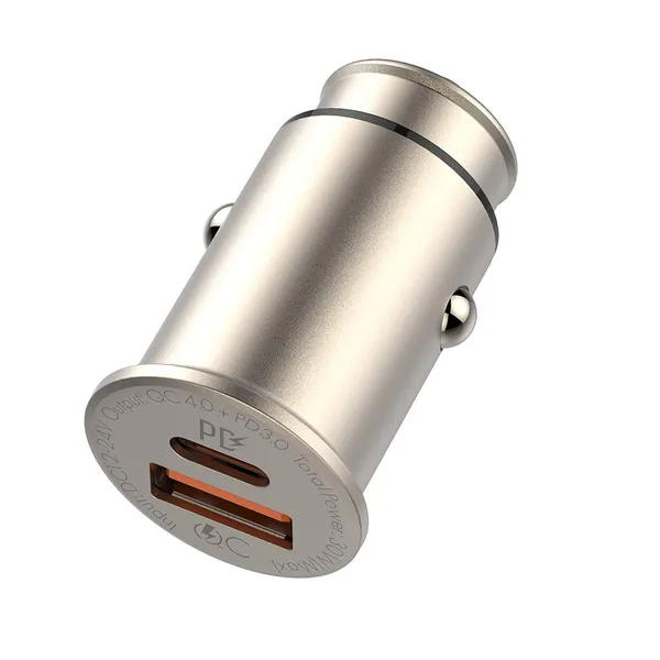 LDNIO_30W_USB-C_PD_+_QC4.0_Fast_Car_Charger_|_Compact_Metal_Mini_Design_|_Single_Port_High-Speed_Charging