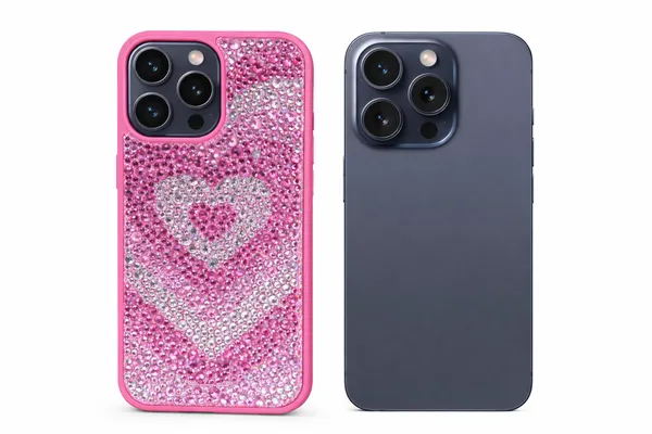 Luxury_Crystal_Heart_Glitter_Case_for_iPhone_15_Pro/Pro_Max_16_Pro/Pro_Max_|_Pink_Rhinestone_Bling_Back_Cover_|_Shockproof_Slim_Protective_Designer_Case