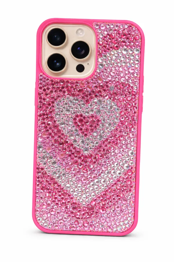 Luxury_Crystal_Heart_Glitter_Case_for_iPhone_15_Pro/Pro_Max_16_Pro/Pro_Max_|_Pink_Rhinestone_Bling_Back_Cover_|_Shockproof_Slim_Protective_Designer_Case