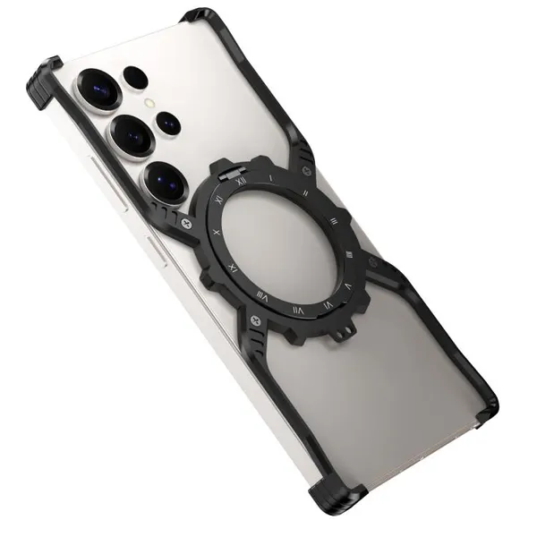 Luxury_Mechanical_Gear_Ring_Stand_Magnetic_Phone_Case_with_Aluminium_Alloy_Metal_Bumper,_360°_Rotating_Kickstand,_Luminous_Dial_&_Wireless_Charging_Support_–_Shockproof_Transparent_Back_Cover