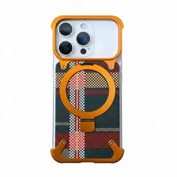 Metal_Bumper_Case_with_Magnetic_Ring_Stand_&_Leather_Back_for_iPhone_17_Series_|_Frameless_Aluminum_Alloy_Frame_|_MagSafe_Compatible_|_Luxury_Shockproof_Cover