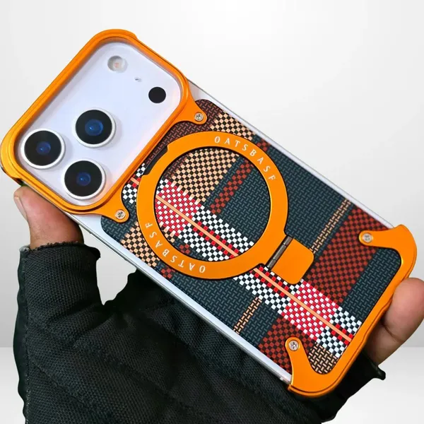 Metal_Bumper_Case_with_Magnetic_Ring_Stand_&_Leather_Back_for_iPhone_17_Series_|_Frameless_Aluminum_Alloy_Frame_|_MagSafe_Compatible_|_Luxury_Shockproof_Cover