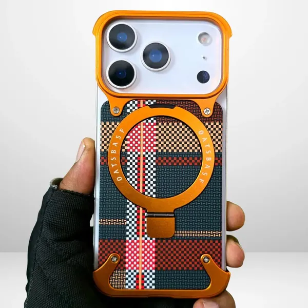 Metal_Bumper_Case_with_Magnetic_Ring_Stand_&_Leather_Back_for_iPhone_17_Series_|_Frameless_Aluminum_Alloy_Frame_|_MagSafe_Compatible_|_Luxury_Shockproof_Cover