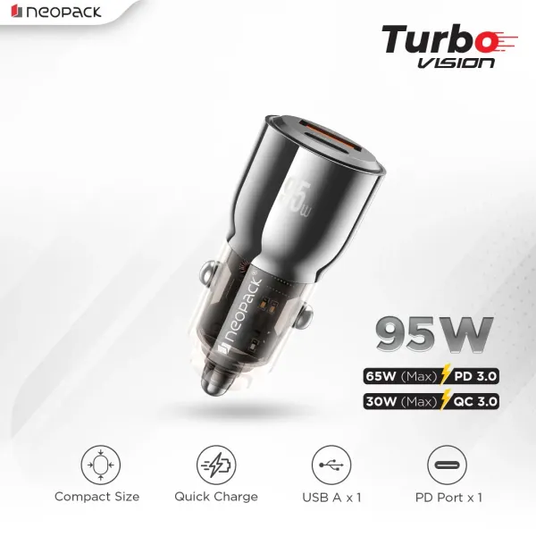 Neopack_95W_Dual-Port_Fast_Car_Charger_|_USB-C_PD_3.0_+_USB-A_QC_3.0_|_Turbo_Vision_High-Power_Charging
