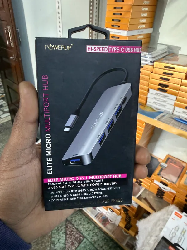 PowerUp_Elite_Micro_5-in-1_USB-C_Hub_|_4×_USB_3.0_+_Type-C_PD_|_Metal_Body_|_5Gbps_Data_Transfer