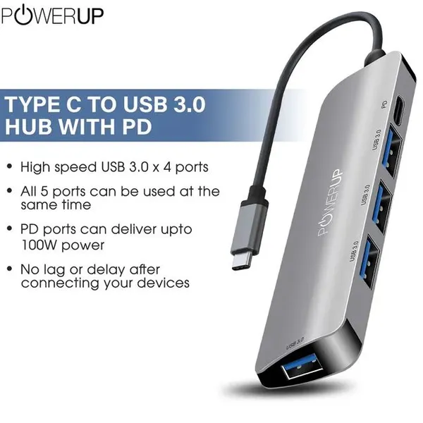 PowerUp_Elite_Micro_5-in-1_USB-C_Hub_|_4×_USB_3.0_+_Type-C_PD_|_Metal_Body_|_5Gbps_Data_Transfer