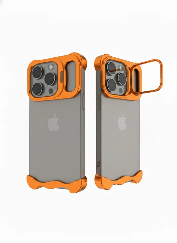 Premium_Metal_Camera_Frame_Case_for_iPhone_17_Pro_/_17_Pro_Max_–_Aluminum_Top_&_Bottom_Bumper_with_Lens_Protection_|_Orange_/_Blue_/_Silver