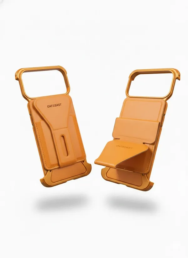 Premium_Metal_Frame_Phone_Case_with_Leather_Back_&_MagSafe_Detachable_Wallet,_Kickstand_&_Carry_Handle