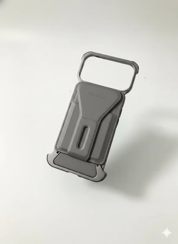 Premium_Metal_Frame_Phone_Case_with_Leather_Back_&_MagSafe_Detachable_Wallet,_Kickstand_&_Carry_Handle