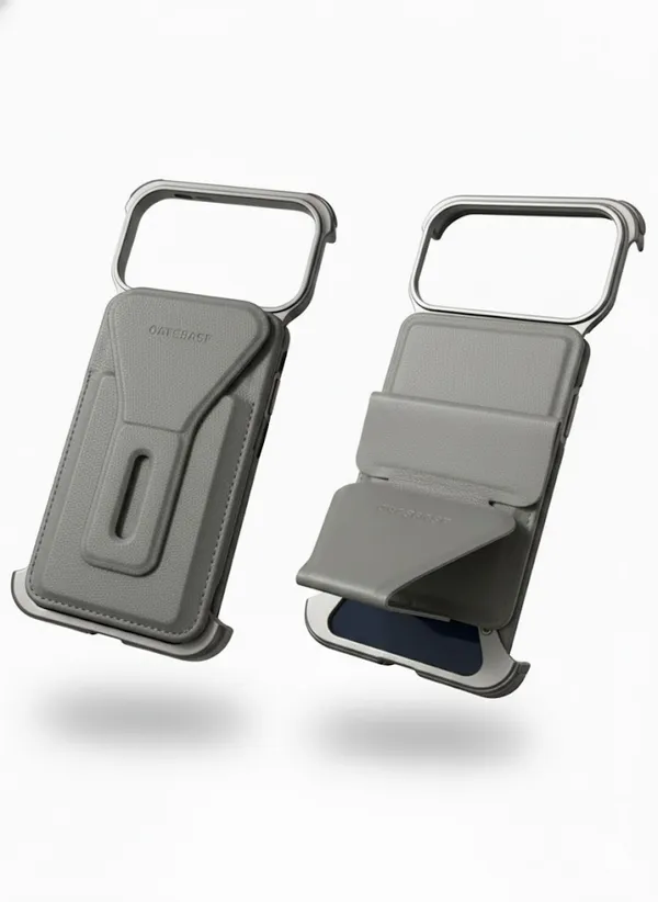 Premium_Metal_Frame_Phone_Case_with_Leather_Back_&_MagSafe_Detachable_Wallet,_Kickstand_&_Carry_Handle
