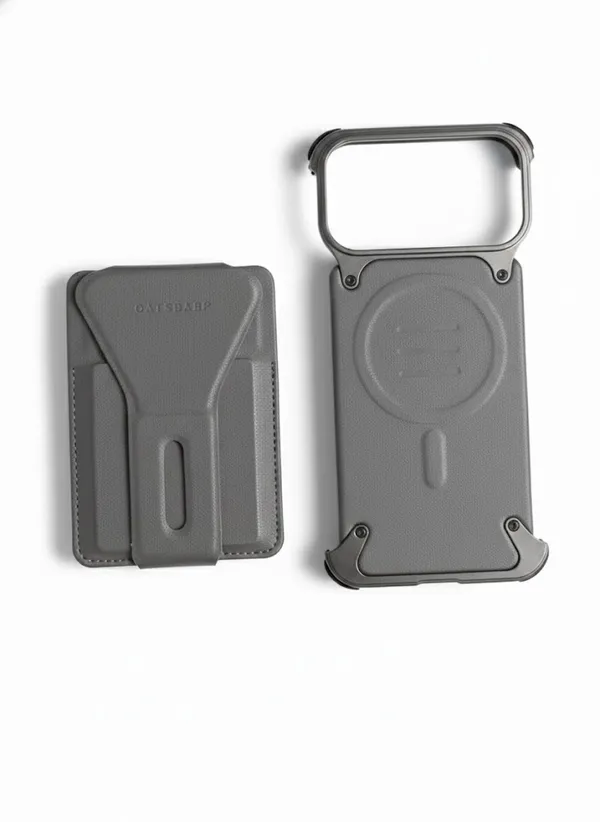 Premium_Metal_Frame_Phone_Case_with_Leather_Back_&_MagSafe_Detachable_Wallet,_Kickstand_&_Carry_Handle