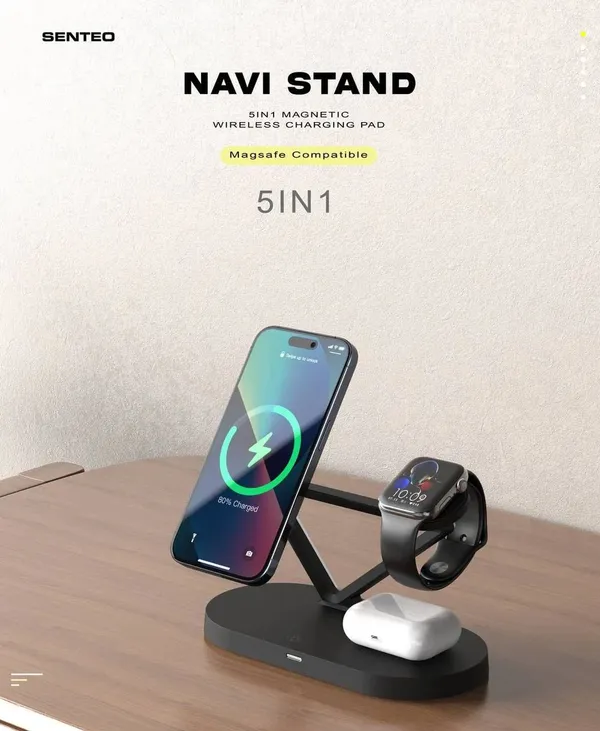 SENTEO_Navi_Stand_5-in-1_Magnetic_Wireless_Charging_Station_with_Ambient_Lamp,_45W_Fast_Charging,_MagSafe_Compatible_Charger_for_Phone,_Smartwatch_&_TWS_Earbuds