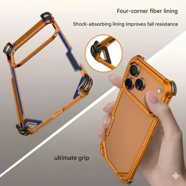AK_PREMIUM_Metal_Bumper_for_iPhone_17_Pro_/_17_Pro_Max_–_Aerospace_Aluminum_Frame,_Shockproof_Corner_Guard,_Slim_Borderless_Design,_Camera_Lens_Protection,_Luxury_Bare_Metal_Feel