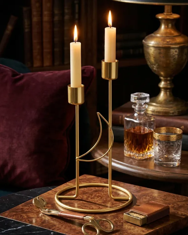 Entice_India____Luxury_Dual_Stem_Iron_Candle_Holder_____Modern_Decorative_Table_Centerpiece