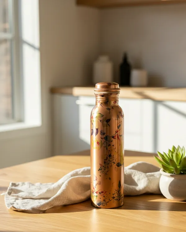 Entice_India____Printed_Copper_Water_Bottle_____Peacock_&_Floral_Design_|_Pure_Copper_Ayurvedic_Bottle_|_Leakproof_Drinking_Bottle