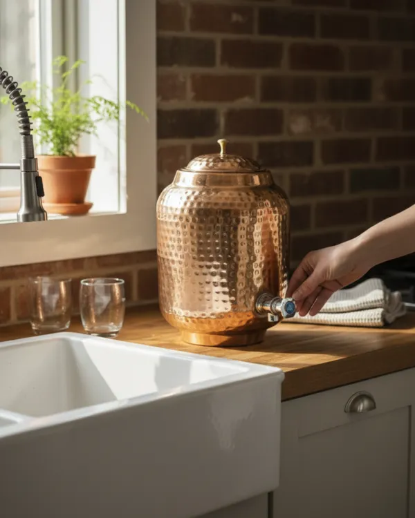 Entice_India____Pure_Hammered_Copper_Water_Dispenser_with_Tap