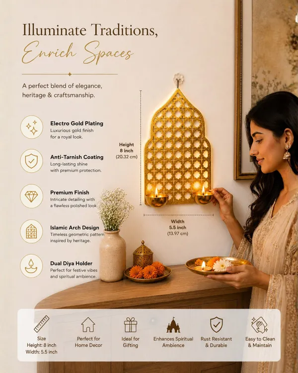 Swarn_Jyoti_Electro_Gold_Dual_Diya_Wall_Decor