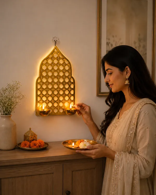 Swarn_Jyoti_Electro_Gold_Dual_Diya_Wall_Decor