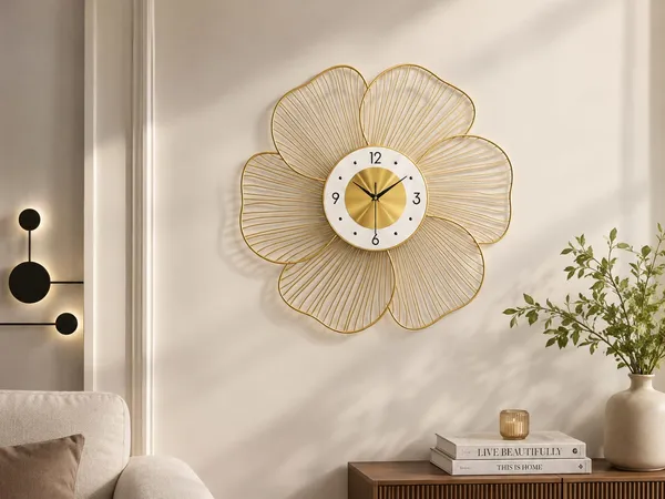 Floral_Gold_Metal_Wall_Clock_21x21"_–_Decorative_Silent_Wall_Clock