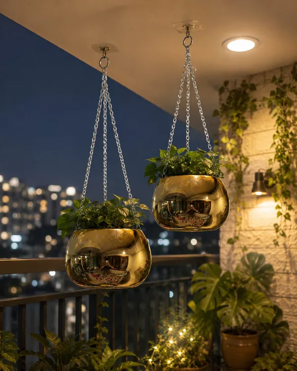 Luxury_Gold_Hanging_Metal_Planter_Pot_Set_of_2,_Modern_Indoor_Ceiling_Plant_Hanger