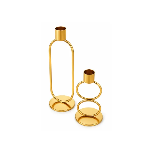 Modern_Gold_Metal_Candle_Holder_Set_of_2_|_Geometric_Decorative_Tealight_&_Pillar_Candle_Stand_for_Living_Room,_Dining_Table_&_Home_Decor
