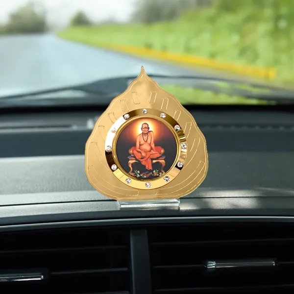 Shri_Swami_Samarth_Golden_Leaf_Idol_for_Car_Dashboard,_Home_Temple,_Office_Desk_&_Pooja