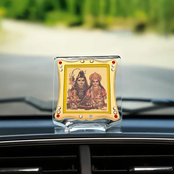Lord_Shiv_Parivar_Shiva_Parvati,_Ganesh_&_Kartikeya_Gold_Plated_Frame_Idol_For_Car_Dashboard,_Home_Temple,_Office_Desk_&_Pooja