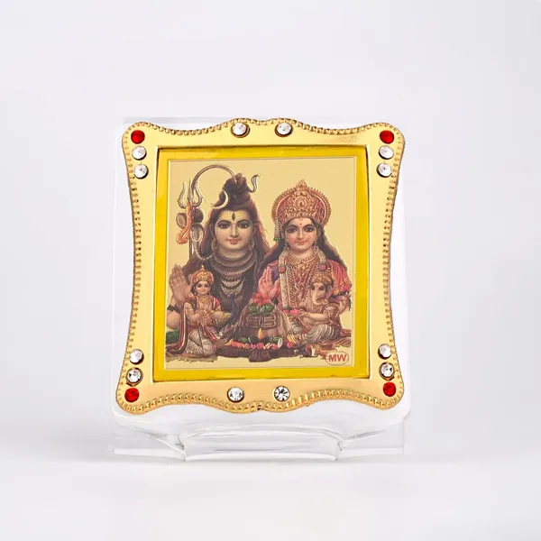 Lord_Shiv_Parivar_Shiva_Parvati,_Ganesh_&_Kartikeya_Gold_Plated_Frame_Idol_For_Car_Dashboard,_Home_Temple,_Office_Desk_&_Pooja