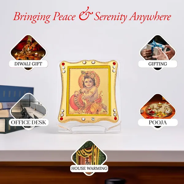 Gopal_Krishna/Laddu_Gold_Plated_Frame_Idol_For_Car_Dashboard,_Home_Temple,_Office_Desk_&_Pooja