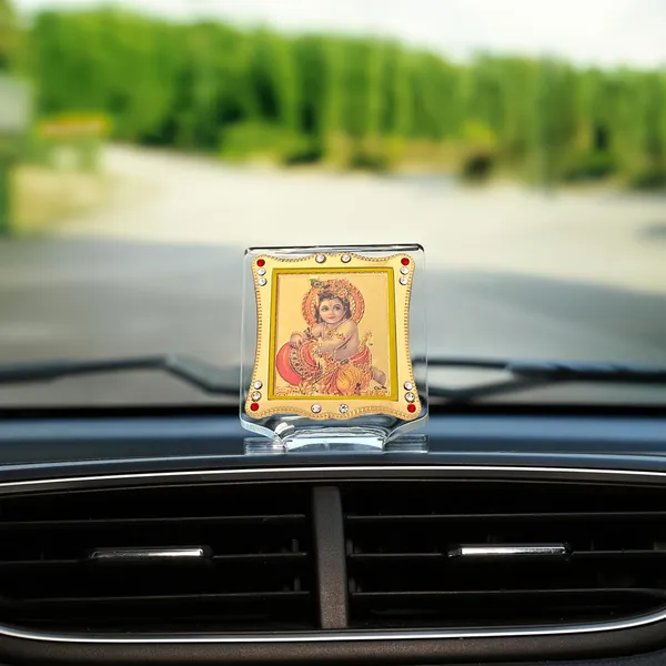 Gopal_Krishna/Laddu_Gold_Plated_Frame_Idol_For_Car_Dashboard,_Home_Temple,_Office_Desk_&_Pooja