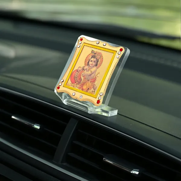 Gopal_Krishna/Laddu_Gold_Plated_Frame_Idol_For_Car_Dashboard,_Home_Temple,_Office_Desk_&_Pooja