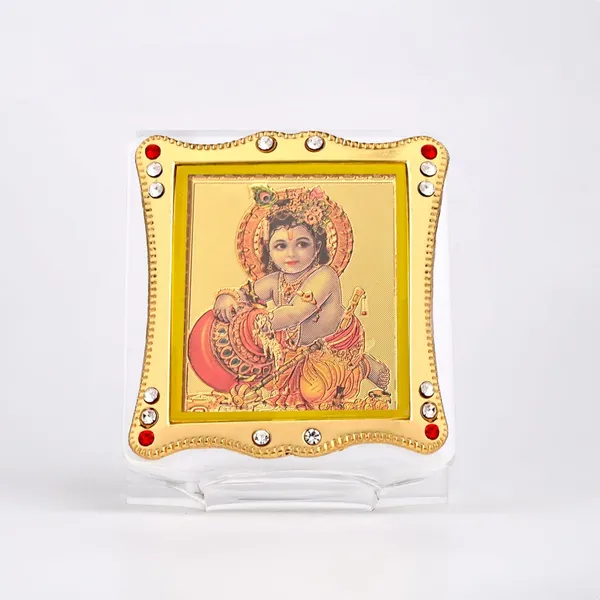 Gopal_Krishna/Laddu_Gold_Plated_Frame_Idol_For_Car_Dashboard,_Home_Temple,_Office_Desk_&_Pooja