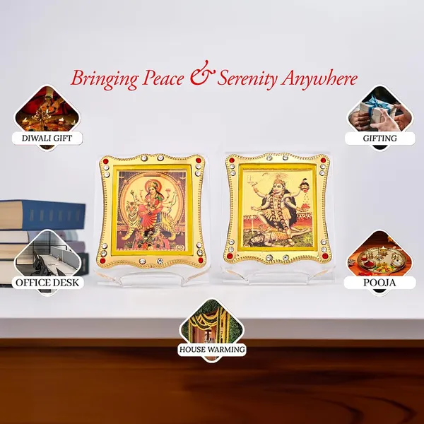 Combo_of_Goddess_Maa_Durga_And_Goddess_Maa_Maha_Kali_Gold_Plated_Frame_Idol_For_Car_Dashboard,_Home_Temple,_Office_Desk_&_Pooja