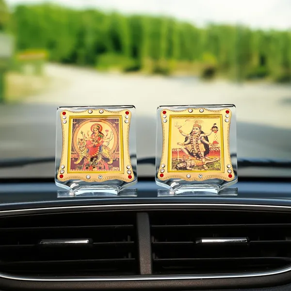 Combo_of_Goddess_Maa_Durga_And_Goddess_Maa_Maha_Kali_Gold_Plated_Frame_Idol_For_Car_Dashboard,_Home_Temple,_Office_Desk_&_Pooja