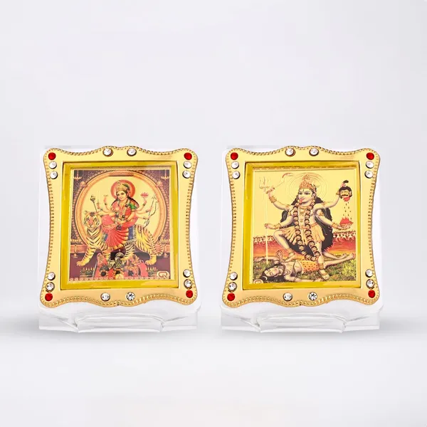 Combo_of_Goddess_Maa_Durga_And_Goddess_Maa_Maha_Kali_Gold_Plated_Frame_Idol_For_Car_Dashboard,_Home_Temple,_Office_Desk_&_Pooja