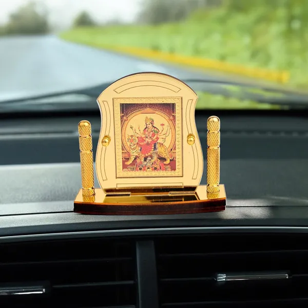 Maa_Durga_Gold_Plated_Temple_Shaped_Idol_For_Car_Dashboard,_Home_Temple,_Office_Desk_&_Pooja