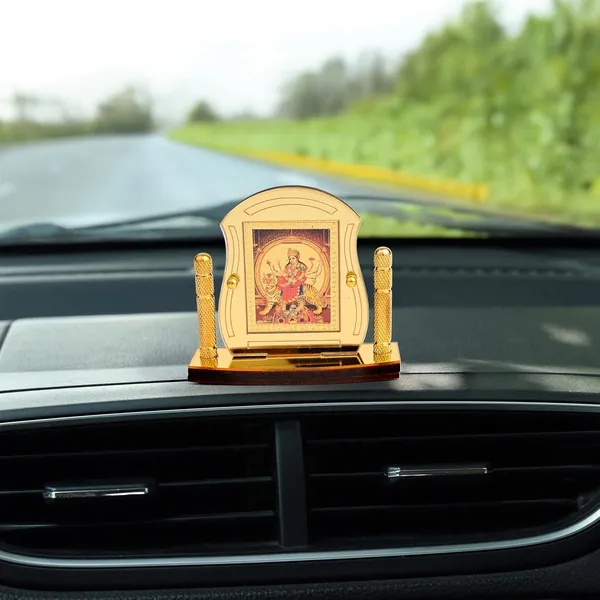Maa_Durga_Gold_Plated_Temple_Shaped_Idol_For_Car_Dashboard,_Home_Temple,_Office_Desk_&_Pooja