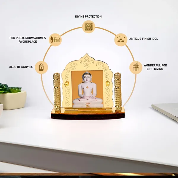 Jain_Mahavir_Gold_Plated_Temple_Shaped_Idol_For_Car_Dashboard,_Home_Temple,_Office_Desk_&_Pooja