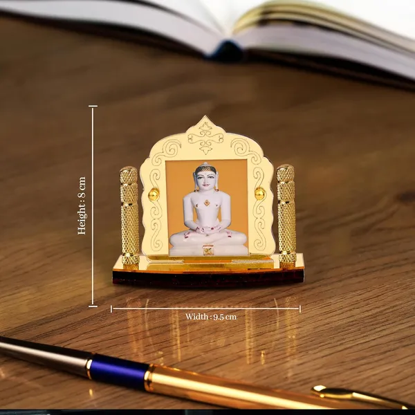 Jain_Mahavir_Gold_Plated_Temple_Shaped_Idol_For_Car_Dashboard,_Home_Temple,_Office_Desk_&_Pooja
