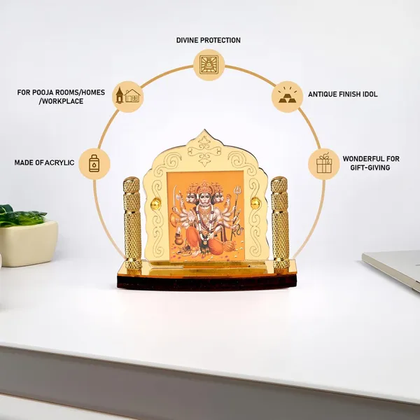 Panchmukhi_Hanuman_Gold_Plated_Temple_Shaped_Idol_For_Car_Dashboard,_Home_Temple,_Office_Desk_&_Pooja