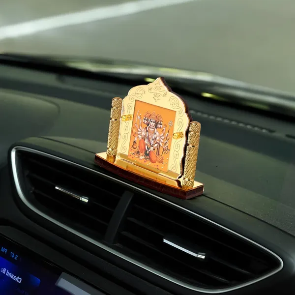 Panchmukhi_Hanuman_Gold_Plated_Temple_Shaped_Idol_For_Car_Dashboard,_Home_Temple,_Office_Desk_&_Pooja