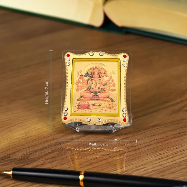Panchmukhi_Hanuman_Gold_Plated_Frame_Idol_For_Car_Dashboard,_Home_Temple,_Office_Desk_&_Poojar