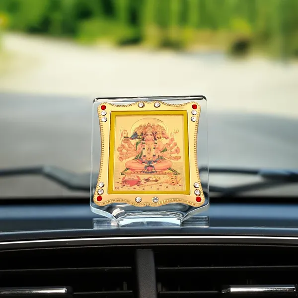 Panchmukhi_Hanuman_Gold_Plated_Frame_Idol_For_Car_Dashboard,_Home_Temple,_Office_Desk_&_Poojar