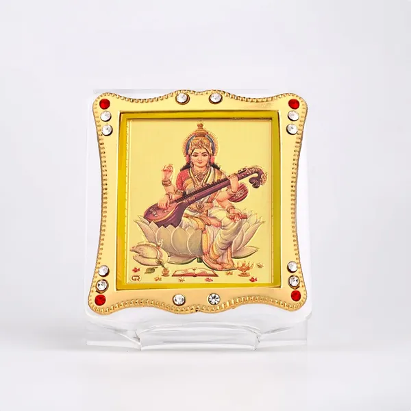 Gold_Saraswati_Car_Dashboard_|_Showpiece_Decor_Car_Idol,_Table_Decor_Religious_Frame_For_Pooja,Prayer_And_Gift