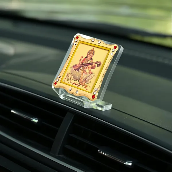 Gold_Saraswati_Car_Dashboard_|_Showpiece_Decor_Car_Idol,_Table_Decor_Religious_Frame_For_Pooja,Prayer_And_Gift