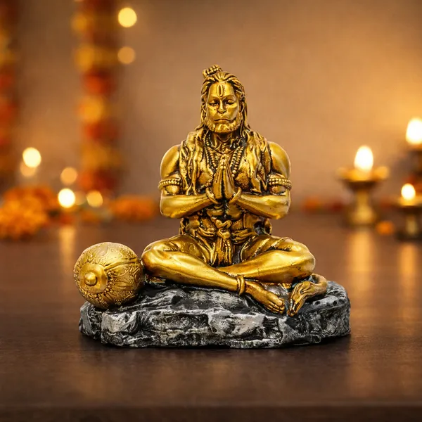 Antique_Gold_Lord_Hanuman_Idol_with_Gada_|_Divine_Sitting_Bajrangbali_Statue_for_Temple,_Office_&_Spiritual_Decor