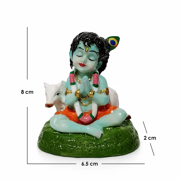 Bal_Krishna_with_Calf_Idol_|_Bal_Gopal_/_Laddu_Gopal_Krishna_Statue_for_Car_Dashboard,_Home_Temple_&_Mandir_Decor_|_Hand-Painted_Hindu_God_Murti_for_Pooja,_Gifting_&_Vastu_|_Height_7.7_cm