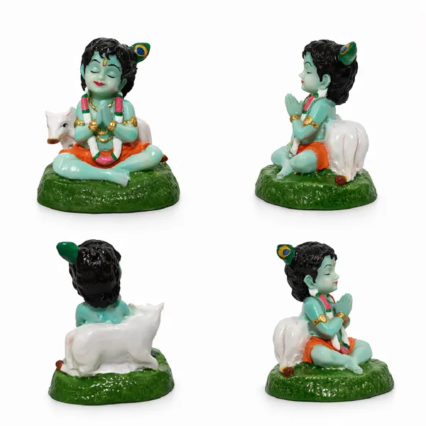 Bal_Krishna_with_Calf_Idol_|_Bal_Gopal_/_Laddu_Gopal_Krishna_Statue_for_Car_Dashboard,_Home_Temple_&_Mandir_Decor_|_Hand-Painted_Hindu_God_Murti_for_Pooja,_Gifting_&_Vastu_|_Height_7.7_cm