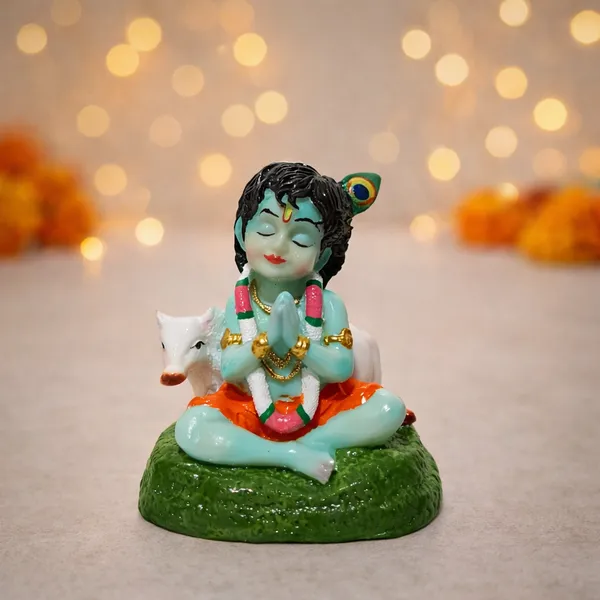 Bal_Krishna_with_Calf_Idol_|_Bal_Gopal_/_Laddu_Gopal_Krishna_Statue_for_Car_Dashboard,_Home_Temple_&_Mandir_Decor_|_Hand-Painted_Hindu_God_Murti_for_Pooja,_Gifting_&_Vastu_|_Height_7.7_cm