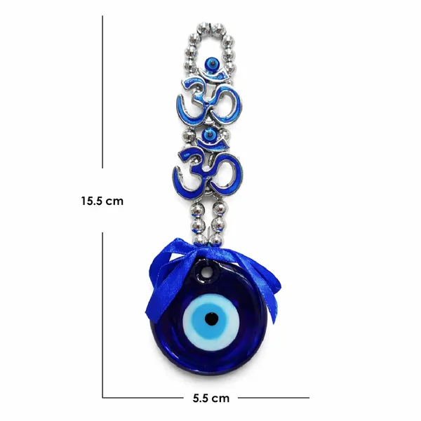 Om_Design_Short_Evil_Eye_Hanging_for_Wall_Door_&_Car_|_Silver_Blue_Om_D�cor_Nazar_Battu_|_Vastu_Spiritual_Wall_Hanging_Protection_Charm_for_Home_Office_Entrance